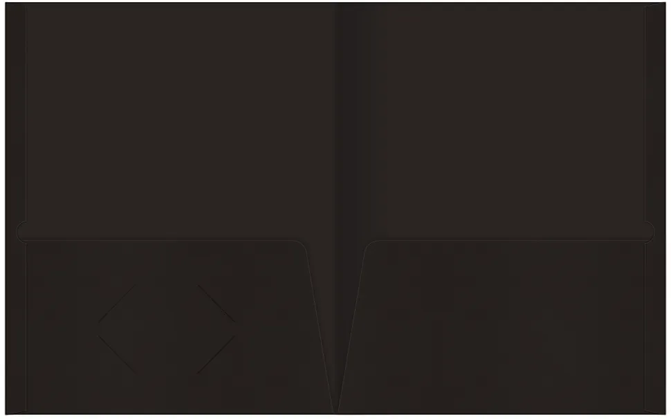 Office Depot® Brand 2-Pocket Paper Folders, Black, Pack of 25