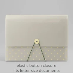 Office Depot® Brand 13-Pocket Poly Expanding File, Letter Size, Warm Beige/Quiet Dots