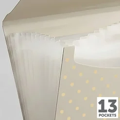 Office Depot® Brand 13-Pocket Poly Expanding File, Letter Size, Warm Beige/Quiet Dots