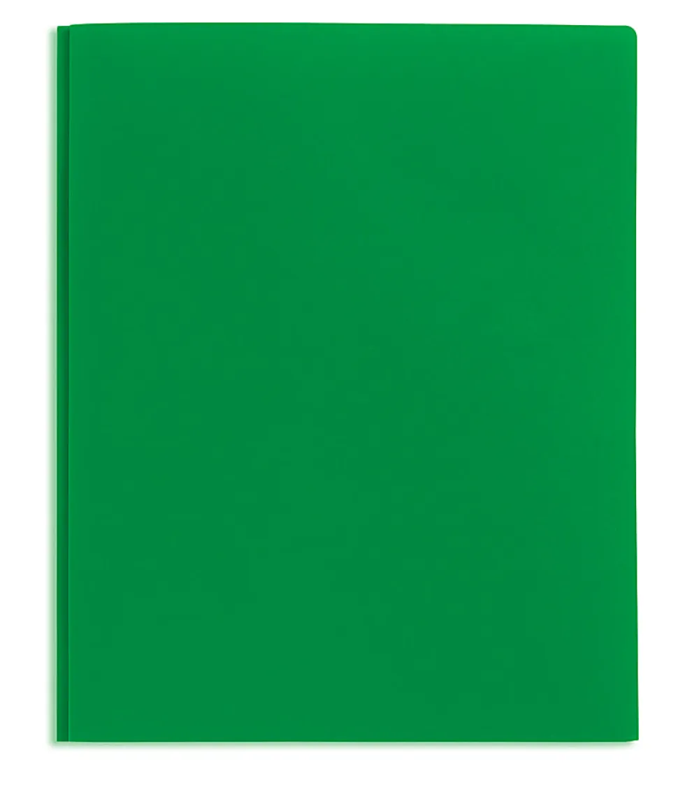 Office Depot® Brand 2-Pocket School-Grade Poly Folders With Prongs, 8-1/2" x 11", Assorted Colors, Pack Of 24