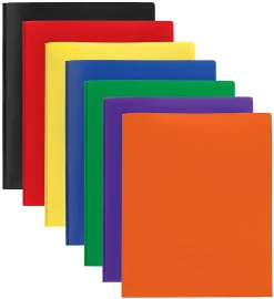 Office Depot® Brand 2-Pocket School-Grade Poly Folders With Prongs, 8-1/2