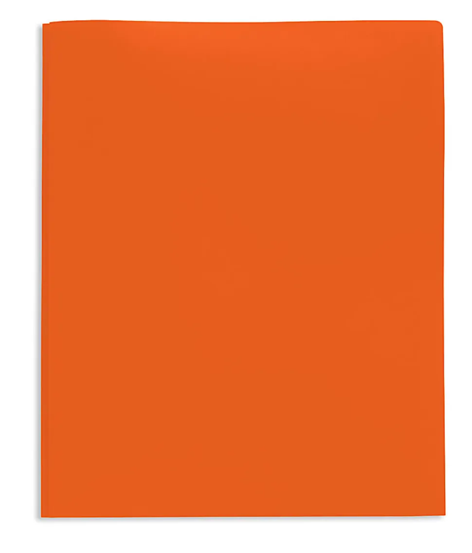Office Depot® Brand 2-Pocket School-Grade Poly Folders With Prongs, 8-1/2" x 11", Assorted Colors, Pack Of 48