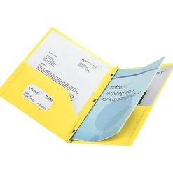 Office DepotĀ® Brand 2-Pocket School-Grade Poly Folder with Prongs, Letter Size, Yellow