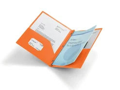 Office Depot® Brand 2-Pocket School-Grade Poly Folder with Prongs, Letter Size, Orange