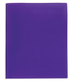 Office DepotĀ® Brand 2-Pocket School-Grade Poly Folder with Prongs, Letter Size, Purple