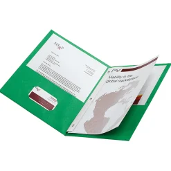 Office Depot® Brand 2-Pocket Textured Paper Folders With Prongs, Light Green, Pack Of 10
