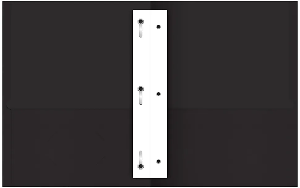 Office Depot® Brand 2-Pocket Textured Paper Folders With Prongs, Black, Pack Of 10