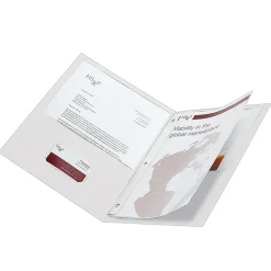 Office Depot® Brand 2-Pocket Textured Paper Folders With Prongs, White, Pack Of 10