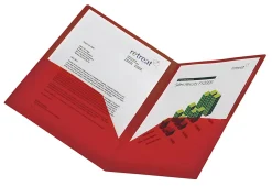 Office DepotĀ® Brand 2-Pocket Transparent Poly Folder, Letter Size, Assorted Colors (No Color Choice)