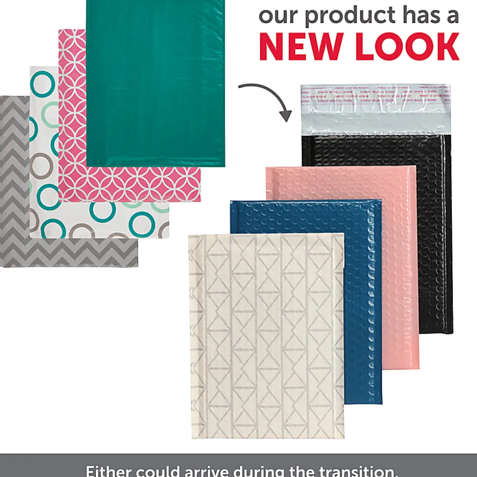 Office Depot® Brand Poly Fashion Bubble Mailer, #0, 6 1/2" x 9", Assorted Colors