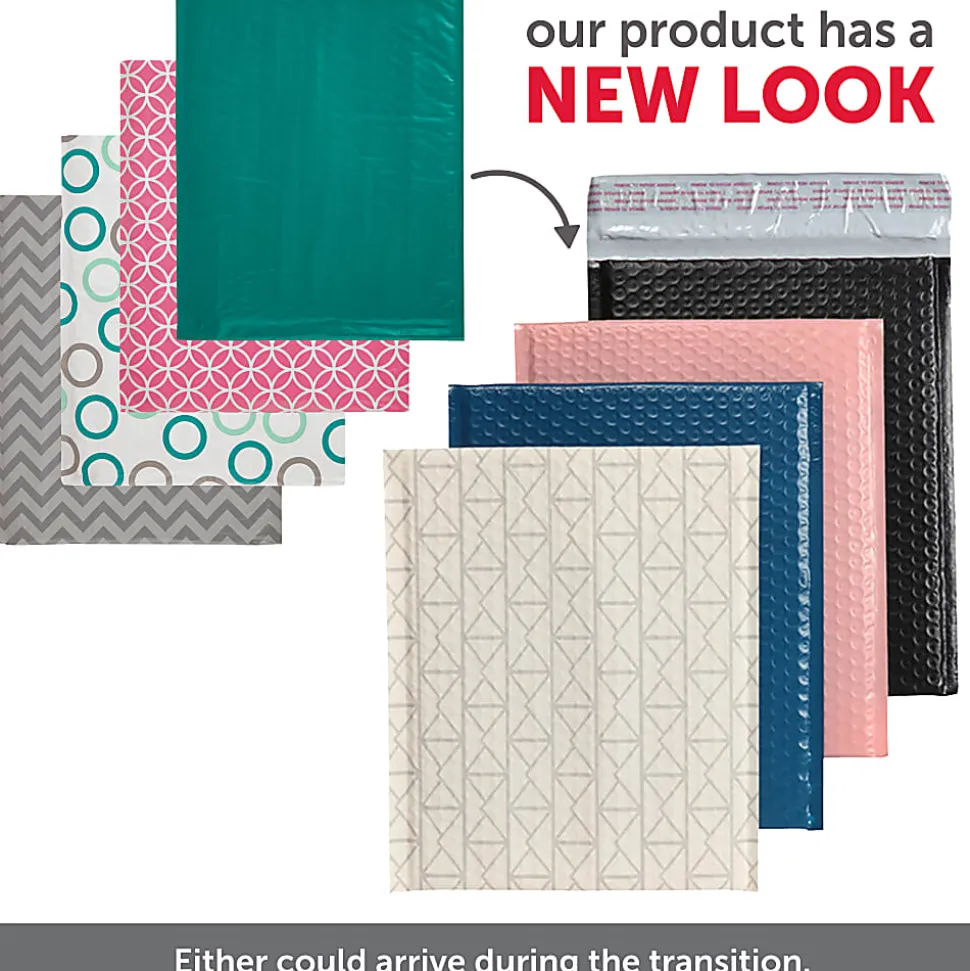 Office Depot® Brand Poly Fashion Bubble Mailer, #2, 8 1/2" x 11", Assorted Colors