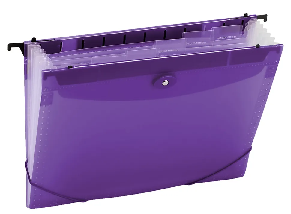 Office Depot® Brand Poly 7-Pocket Hanging File, 8" Expansion, Letter Size, 9-5/8" x 13", Purple
