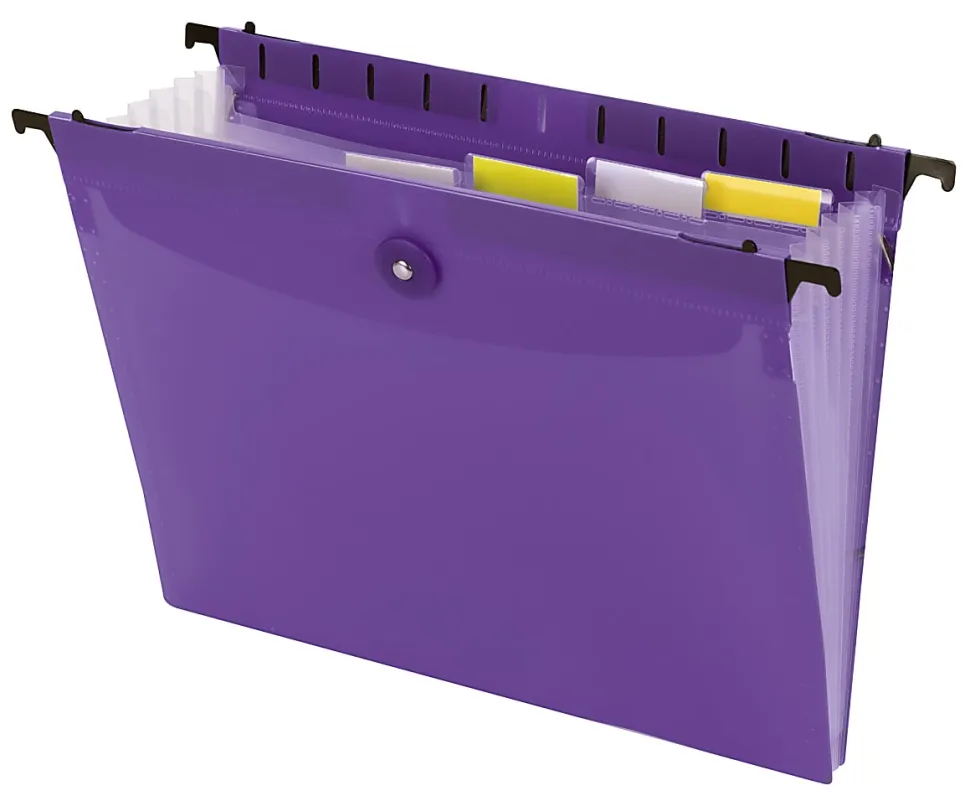 Office Depot® Brand Poly 7-Pocket Hanging File, 8" Expansion, Letter Size, 9-5/8" x 13", Purple