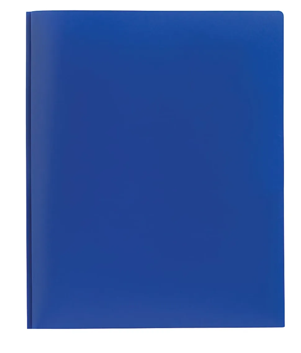 Office Depot® Brand Poly 2-Pocket Portfolio With Fasteners, Blue