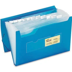 Office Depot® Brand Polypropylene File, 13 Pocket, Expansion 12", 8 1/2" x 11", Letter, Blue, Pack of 1