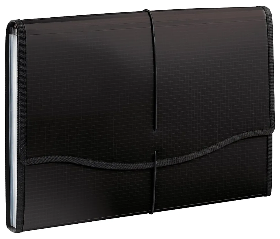 Office Depot® Brand Polypropylene Expanding File, 13 Pocket, Expansion 3-1/2", 8 1/2" x 14", Legal, Black, Pack of 1