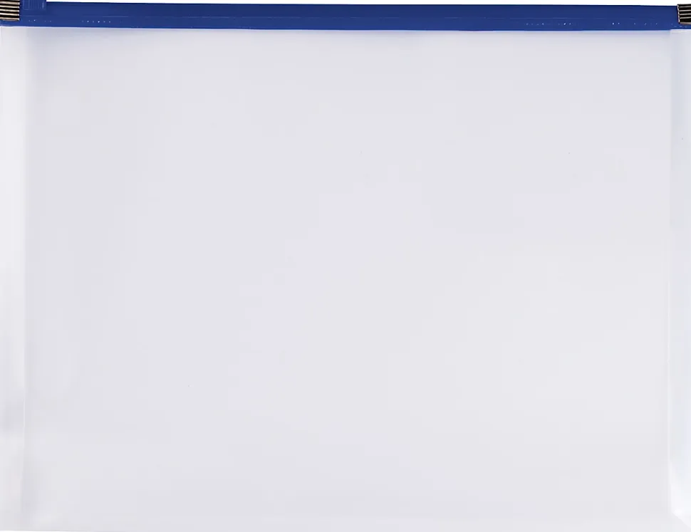 Office Depot® Brand Poly Zip Envelope, Letter Size, Clear/Blue