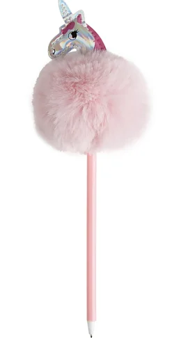Office Depot® Brand Pom Pom Ballpoint Pen, Medium Point, 0.7 mm, Unicorn, Assorted Colors