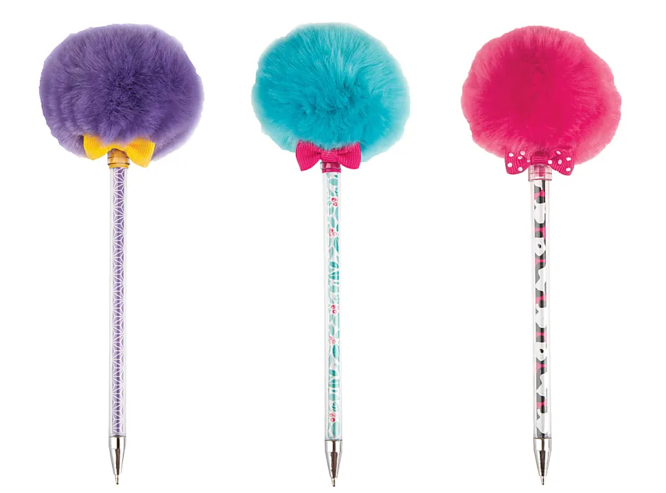 Office Depot® Brand Pom Pom Ballpoint Pen, Medium Point, 0.7 mm, Assorted Colors