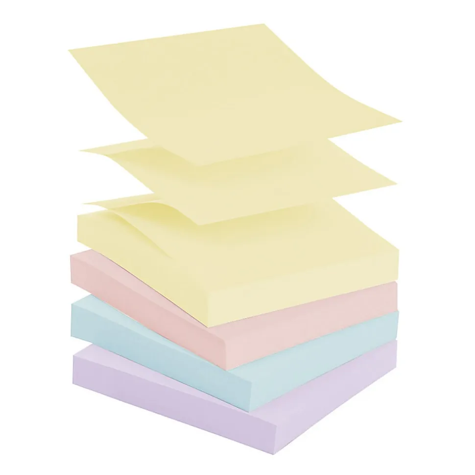 Office Depot® Brand Pop Up Sticky Notes, 3" x 3", Assorted Pastel Colors, 100 Sheets Per Pad, Pack Of 12 Pads