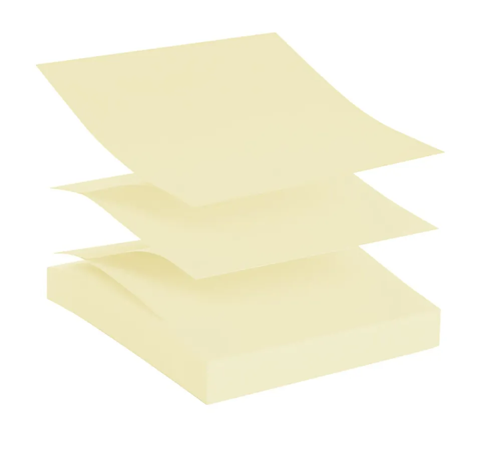 Office Depot® Brand Pop Up Sticky Notes, 3" x 3", Yellow, 100 Sheets Per Pad, Pack Of 12