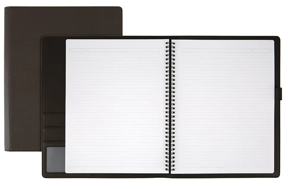 Office Depot® Brand Premium Folio Notebook, 8 1/2" x 11", 1 Subject, Narrow Ruled, 120 Pages (60 Sheets), Black