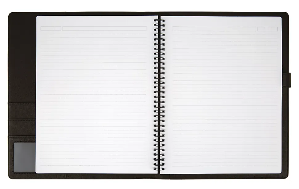 Office Depot® Brand Premium Folio Notebook, 8 1/2" x 11", 1 Subject, Narrow Ruled, 120 Pages (60 Sheets), Black