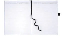 Office DepotĀ® Brand Premium Hardcover Business Journal, 8 1/2" x 11", Narrow Ruled, 192 Pages (96 Sheets), Black