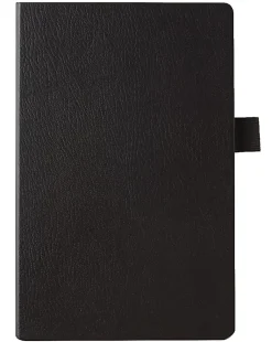 Office DepotĀ® Brand Premium Hardcover Business Journal, 8 1/2" x 5 1/2", Narrow Ruled, 192 Pages (96 Sheets), Black