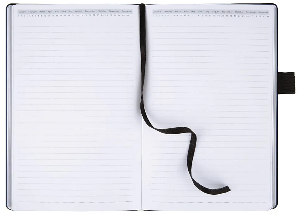 Office Depot® Brand Premium Hardcover Business Journal, 8 1/2" x 5 1/2", Narrow Ruled, 192 Pages (96 Sheets), Black