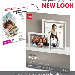 Office Depot® Brand Premium Photo Paper, Glossy, Letter Size, White, Pack Of 25 Sheets