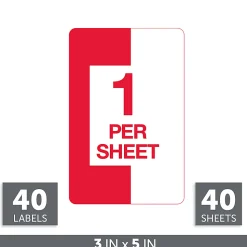 Office DepotĀ® Brand Preprinted Permanent Shipping Labels, OD98804, Pack Of 40
