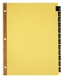 Office DepotĀ® Brand Preprinted Index Tab Dividers, Jan-Dec Tab