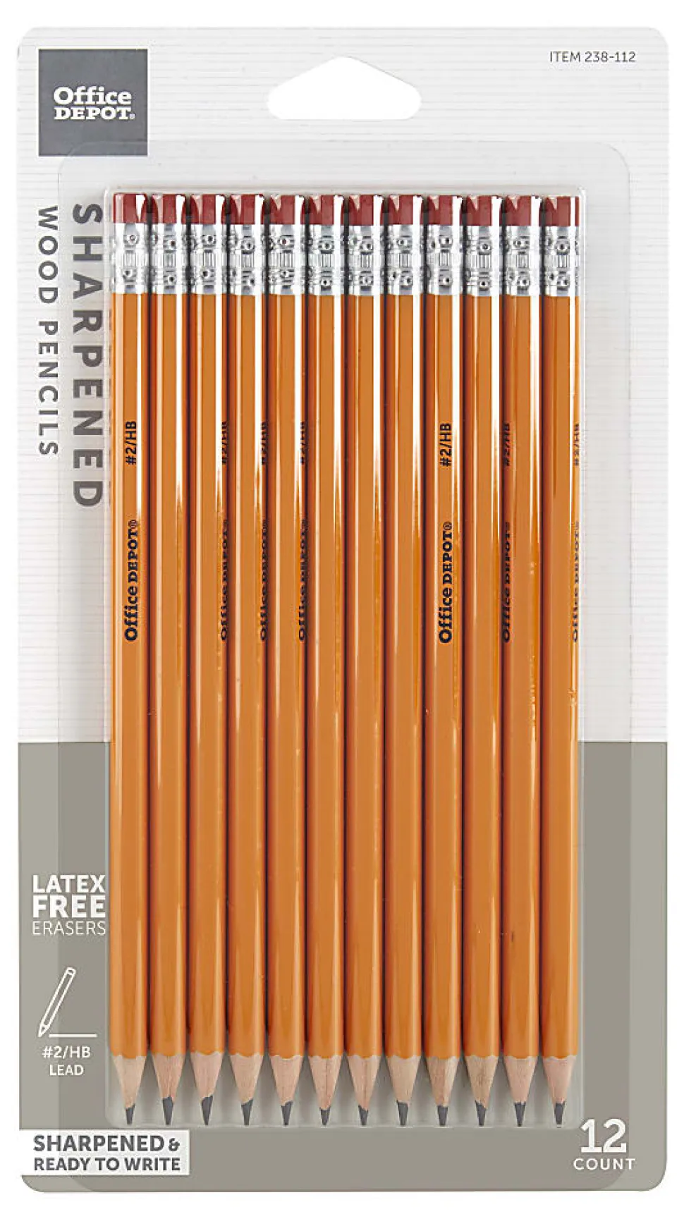 Office Depot® Brand Presharpened Pencils, #2 Medium Soft Lead, Yellow, Pack Of 12