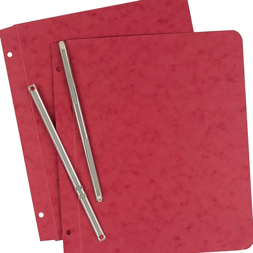 Office Depot® Brand Pressboard Side-Bound Report Binders With Fasteners, Executive Red, 60% Recycled, Pack Of 10