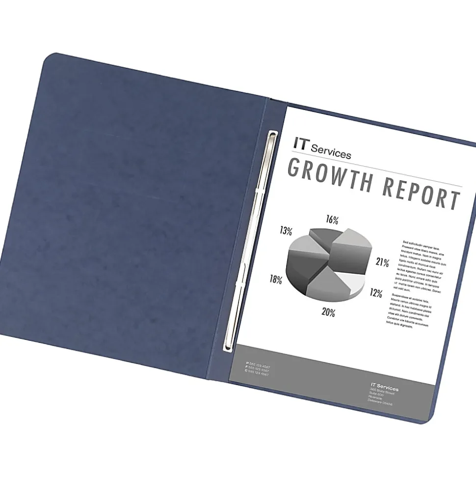 Office Depot® Brand Pressboard Report Covers With Fasteners, 50% Recycled, Dark Blue, Pack Of 5