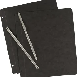 Office Depot® Brand Pressboard Report Covers With Fasteners, 50% Recycled, Black, Pack Of 5