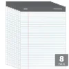Office Depot® Brand Professional Writing Pads, 8-1/2" x 11-3/4", Legal/Wide Ruled, 50 Sheets, White, Pack Of 8