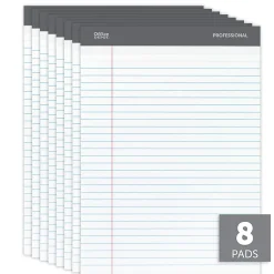 Office DepotĀ® Brand Professional Writing Pads, 8-1/2" x 11-3/4", Legal/Wide Ruled, 50 Sheets, White, Pack Of 8