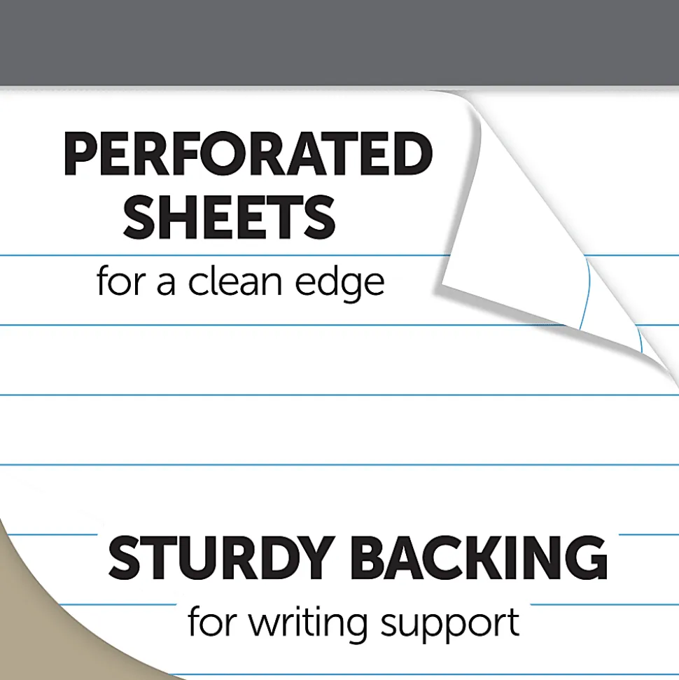 Office Depot® Brand Professional Writing Pads, 8-1/2" x 11-3/4", Legal/Wide Ruled, 50 Sheets, White, Pack Of 8
