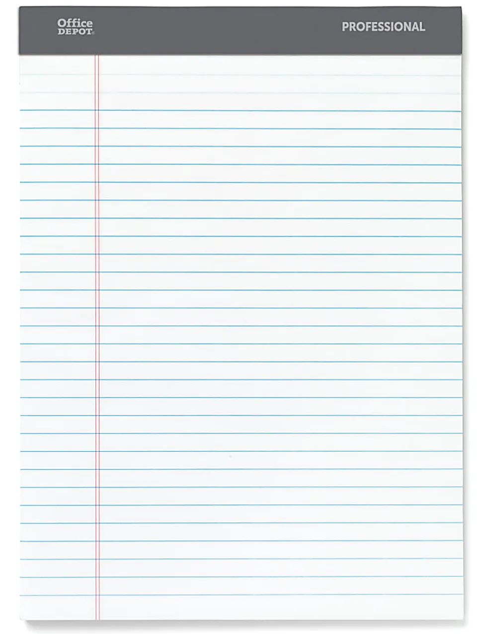 Office Depot® Brand Professional Writing Pads, 8-1/2" x 11-3/4", Legal/Wide Ruled, 50 Sheets, White, Pack Of 8