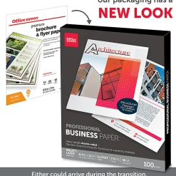 Office Depot® Brand Professional Business Paper, Glossy, Double-Sided, Letter Size, White Pack Of 100 Sheets