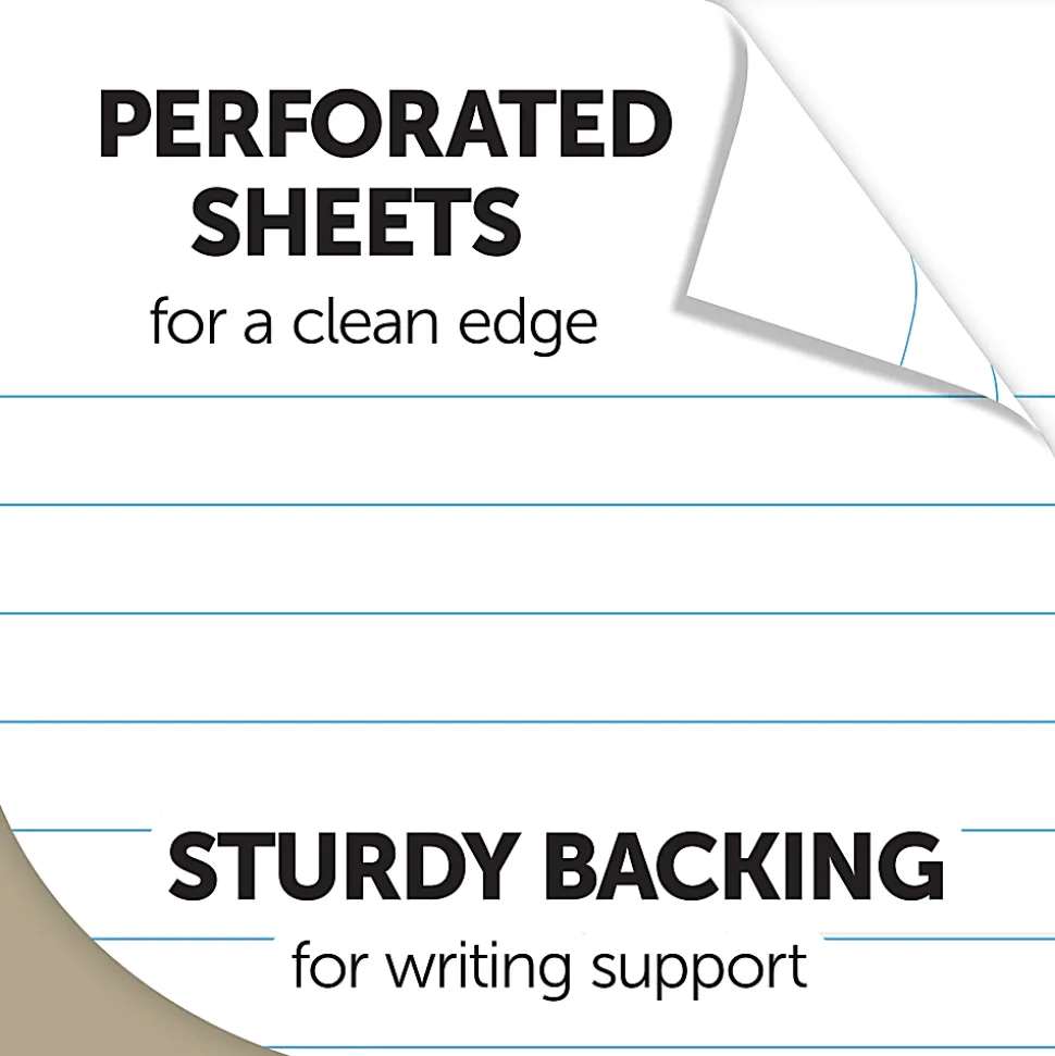 Office Depot® Brand Professional Top Wirebound Writing Pad, 8-1/2" x 11-3/4", Legal/Wide Ruled, 70 Sheets, White