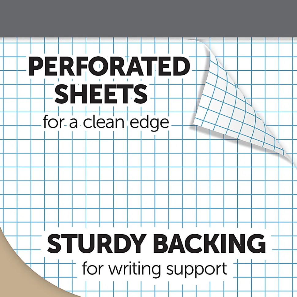 Office Depot® Brand Professional Quad Pad, 8-1/2" x 11-3/4", Dual-Sized Quadrille Ruled (4" x 4", 5" x 5"), 100 Sheets, White