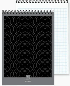 Office DepotĀ® Brand Professional Top Wirebound Writing Pad, 8-1/2" x 11-3/4", Quad Ruled, 70 Sheets, White