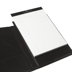 Office Depot® Brand Professional Legal Pad With Privacy Cover, 5" x 8", Narrow Ruled, White, 100 Pages (50 Sheets), Black