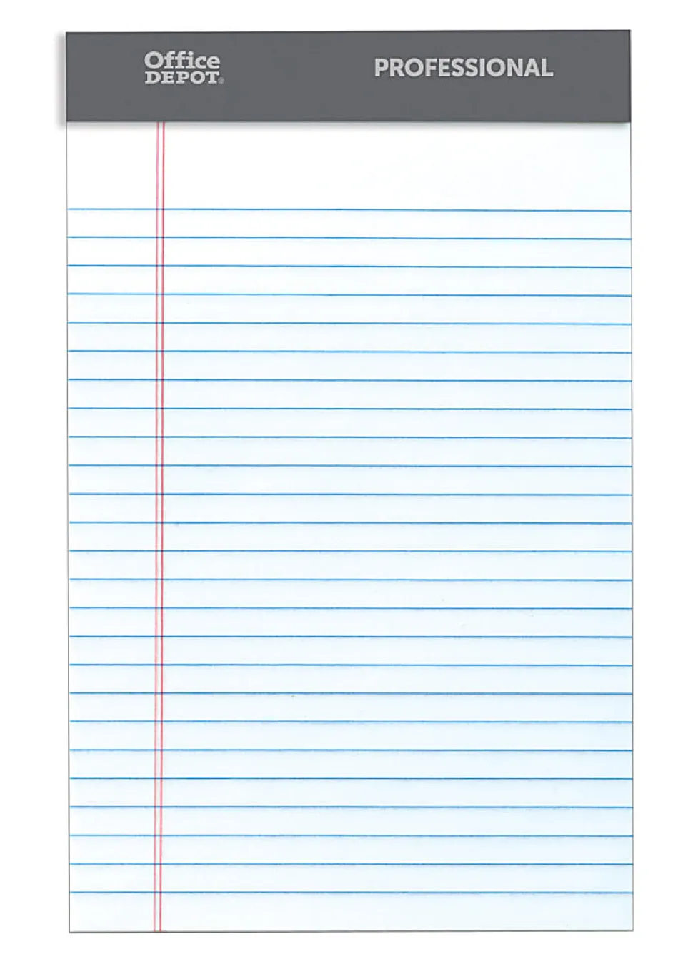 Office Depot® Brand Professional Writing Pads, 5" x 8", Narrow Ruled, 50 Sheets, White, Pack Of 8
