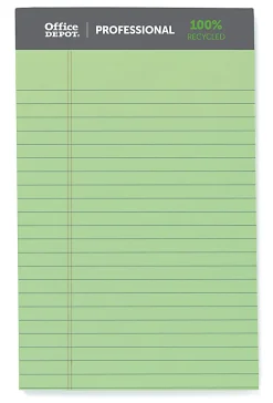 Office DepotĀ® Brand Professional Writing Pads, 5" x 8", Narrow Ruled, Assorted Colors, 50 Sheets, Pack Of 6