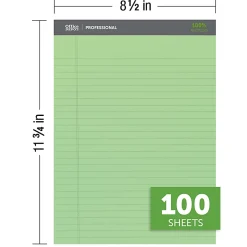 Office Depot® Brand Professional Writing Pads, 8-1/2" x 11-3/4", Legal/Wide Ruled, 50 Sheets, Assorted Colors, Pack Of 3