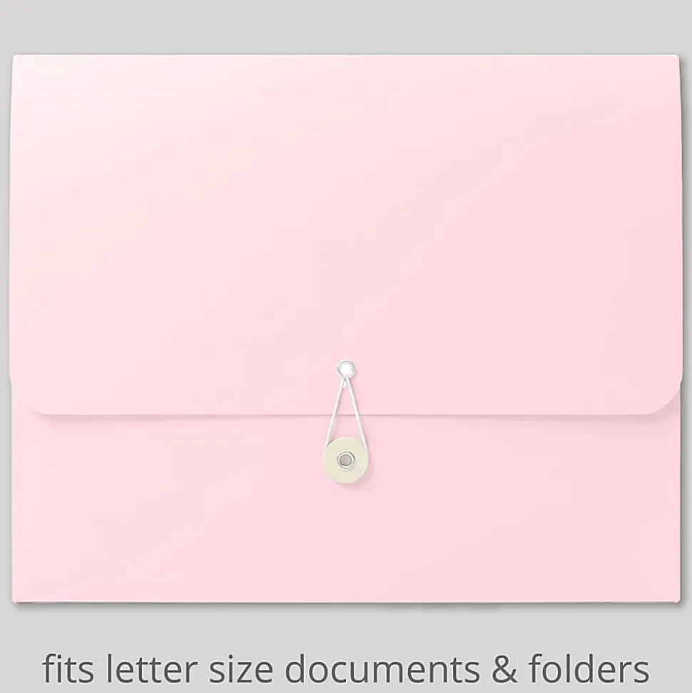 Office Depot® Brand Project Folder, Letter Size, 1-1/4" Expansion, Pink/Aura Stripe, Total Qty 1